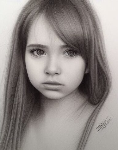 A drawing of a appealing young girl