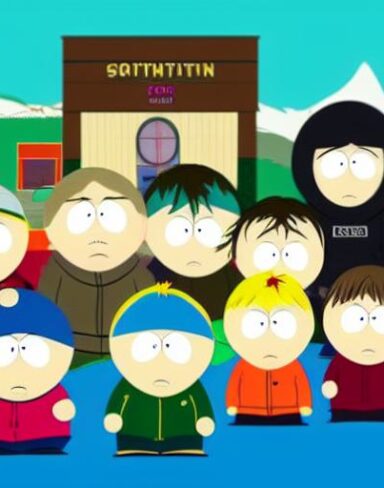 A group of cartoon characters south park of American animated television