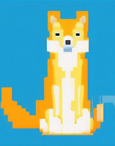 A kangaroo sitting in front of a blue background