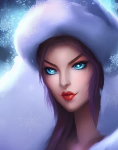 A lady close up that is standing in the snow