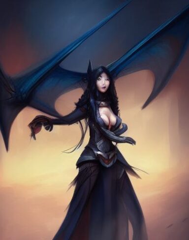 A lady standing in front of a bat