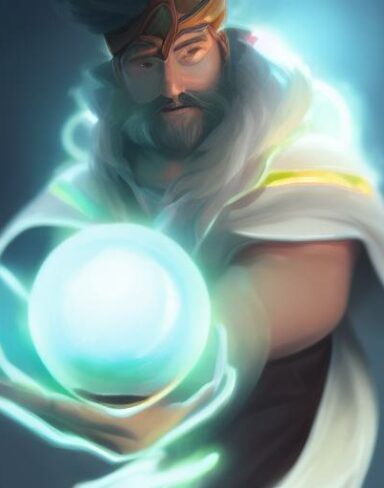 A man holding a glowing ball in his hand