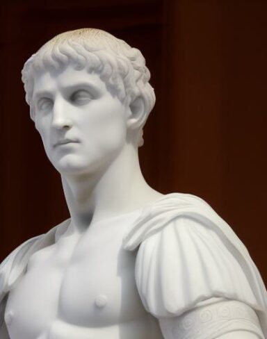 A white statue of a man