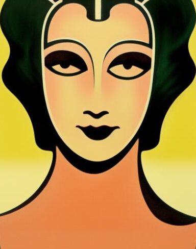Art deco poster with a woman face