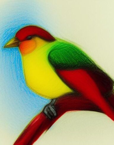 Colorful bird sitting on top of a tree branch