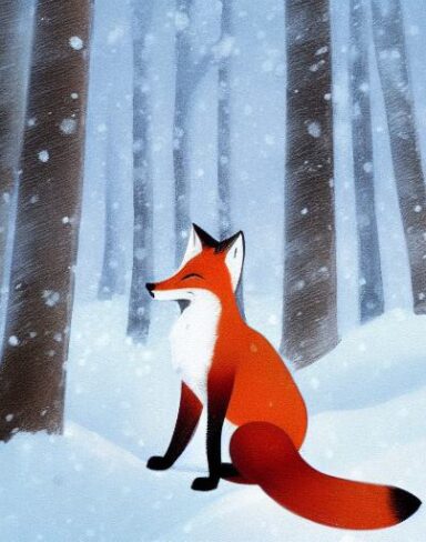 Fox in the snow in the season of winter