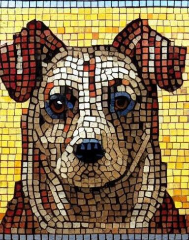 Mosaic of a dog
