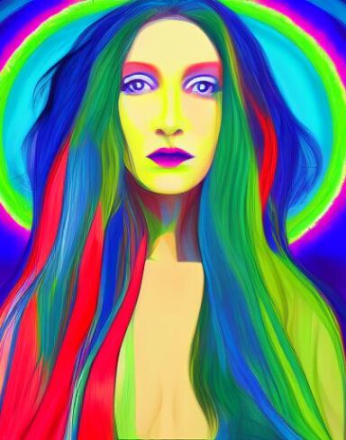 Painting of a woman with long hair