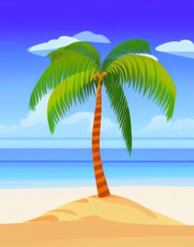 Palm tree on top of a beach