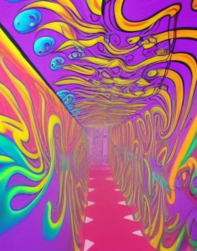 Psychedelic art of wall painting