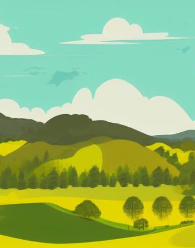 Rural landscape with several hills
