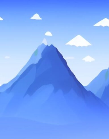 Snow mountain range with trees