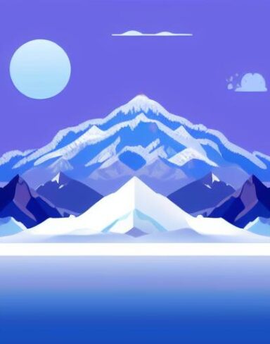 Snow mountain range with trees