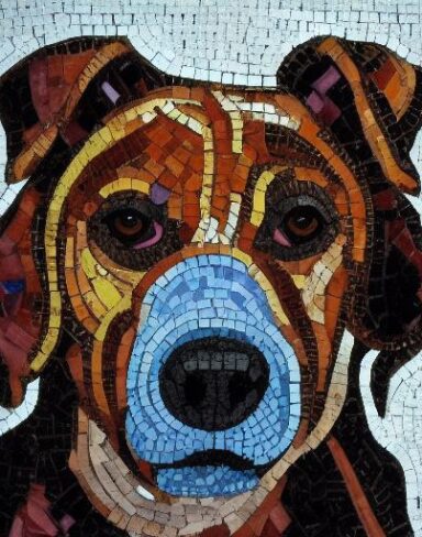 The mosaic of a dog