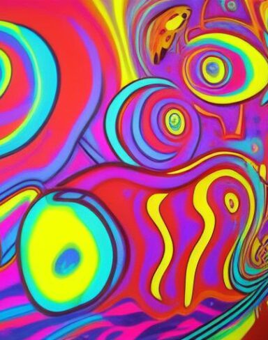 Wall painting psychedelic art