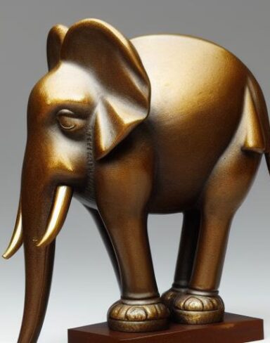 A bronze elephant statue
