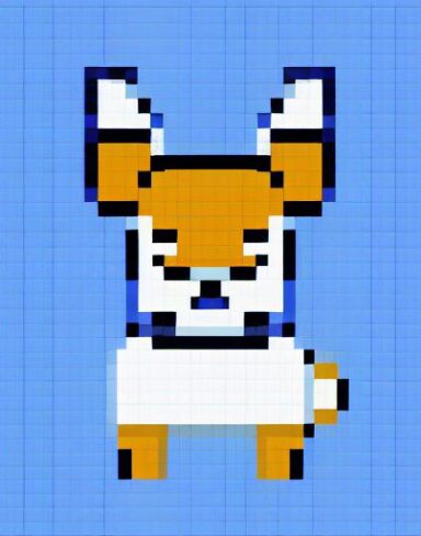 A deer with blue background
