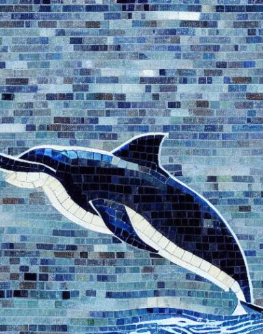 A dolphin swimming in the marine ocean