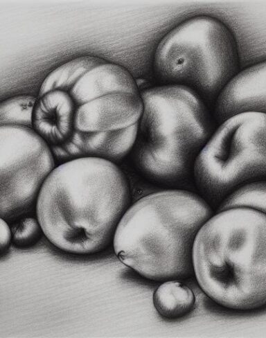 A drawing of a fruits