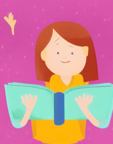 A girl is reading a book