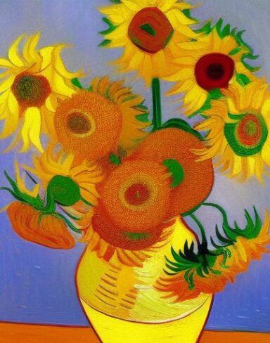 Art painting of sunflowers