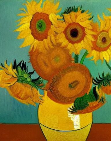 Art painting of sunflowers