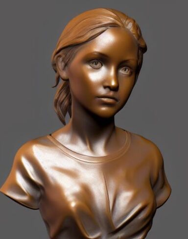 Bronze bust of the young girl