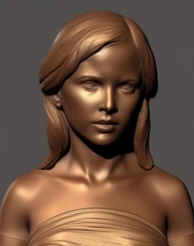 Bronze bust of the young girl