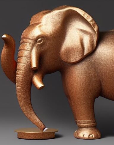 Bronze elephant statue