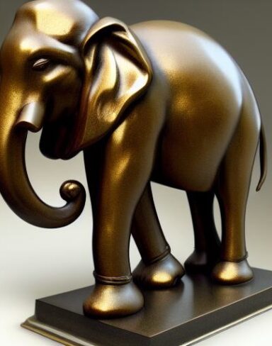 Bronze elephant statue