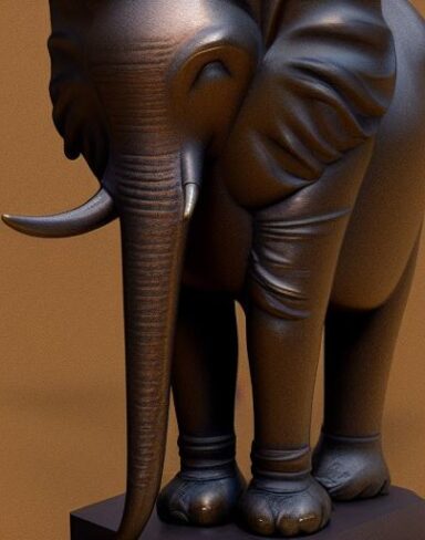 Bronze elephant statue