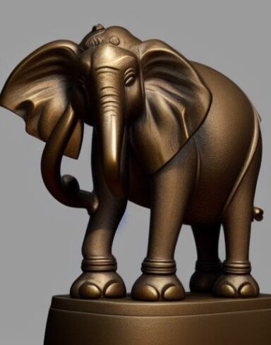 Bronze elephant statue