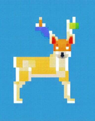 Deer with blue background