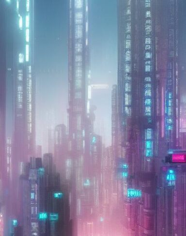 Digital city with lots of buildings