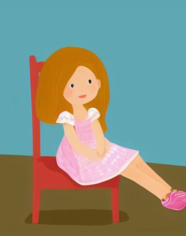 Girl sitting on a chair