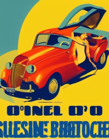 One vintage poster advertising vehicle