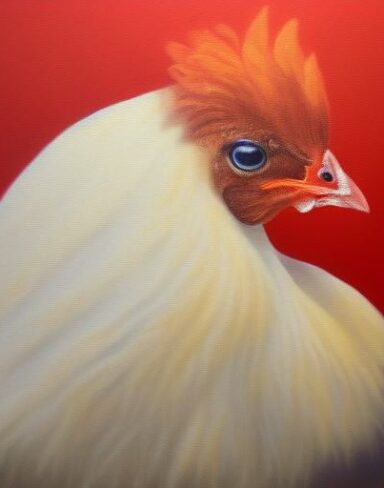 The animal painting of a hen