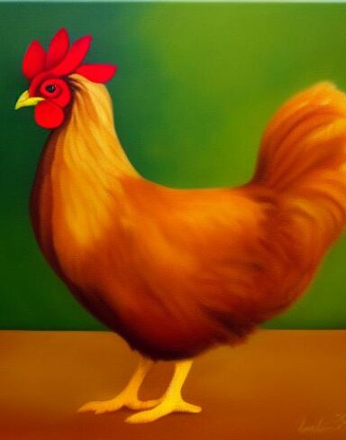 The painting of the hen