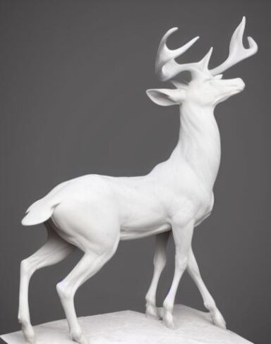 The white statue of a deer