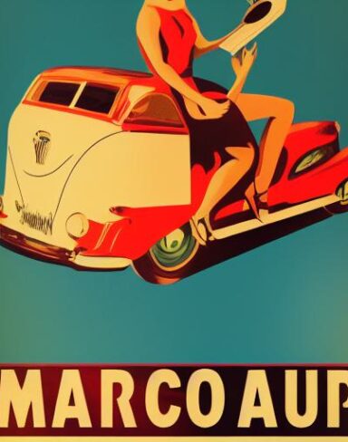 Vintage poster advertising vehicle