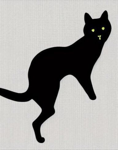 A black cat on a white background
