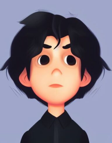 A boy with black hair