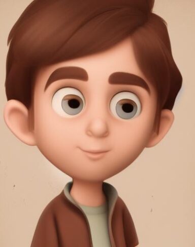 A boy with brown hair