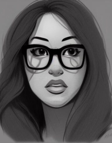 A close up of a woman wearing a glasses