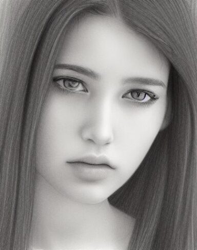 A drawing of a attractive young girl