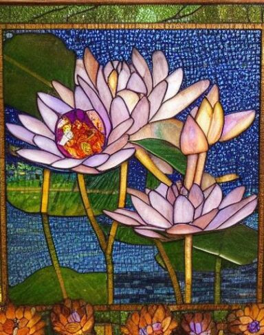 A flower in a mosaic
