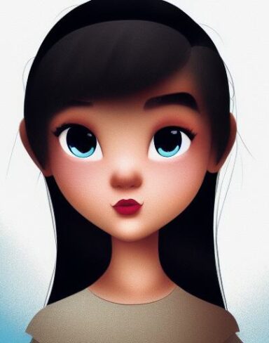 A girl looking to the side