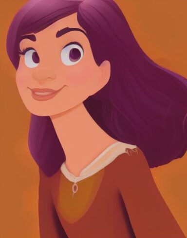 A girl with a brown shirt