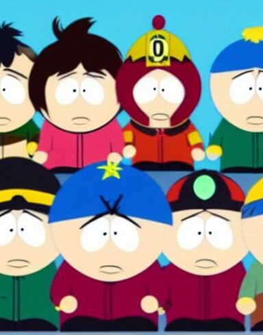 A group of south park cartoon characters