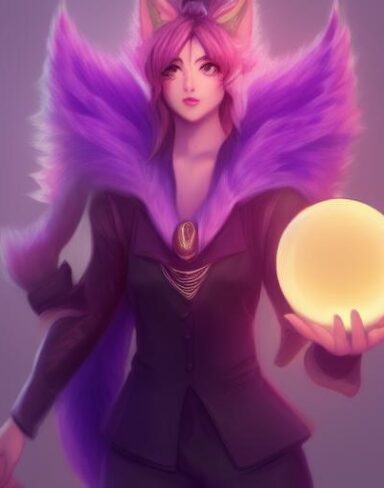 A man in a purple outfit holding a glowing ball